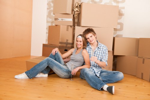 Packed boxes and household items ready for a Chelsea relocation